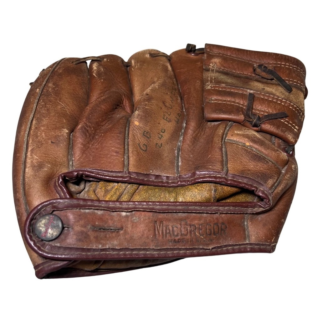 Vintage MacGregor Baseball Glove Mitt Model 240 Leather RHT Made USA 1950s